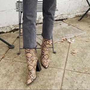Essex Tan Snake Mid-Calf Booties